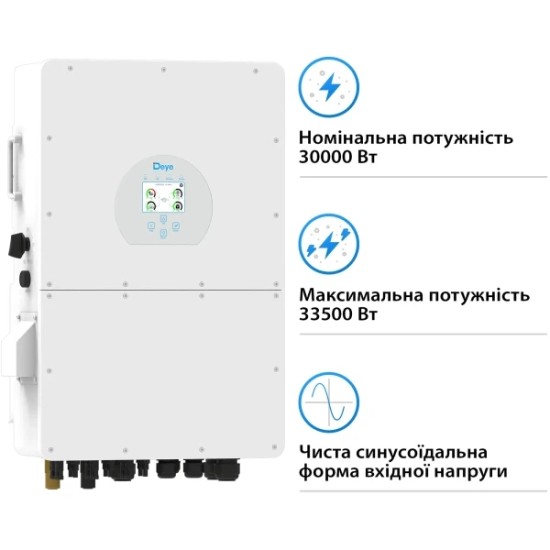 Трифазний інвертор Deye SUN-30K-SG02HP3-EU-AM3 30кВт/HV (WIFI)